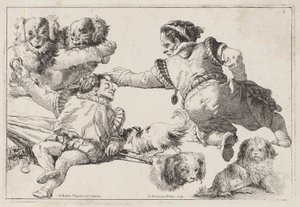 Anões e cães de Giovanni Domenico Tiepolo