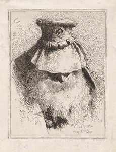 Homem mais velho com um chapéu grande, da Raccolta di Teste (Colecção de Cabeças) de Giovanni Domenico Tiepolo