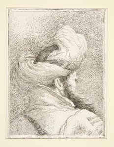 Chefe de um turco, da série Raccolta di Teste, Libro Secondo (Colecção de Cabeças, Livro Dois) de Giovanni Domenico Tiepolo
