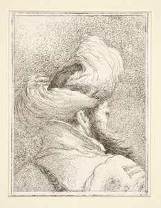 Cabeça de um turco, da série Raccolta di Teste, Libro Secondo (Colecção de cabeças, segundo livro) de Giovanni Domenico Tiepolo