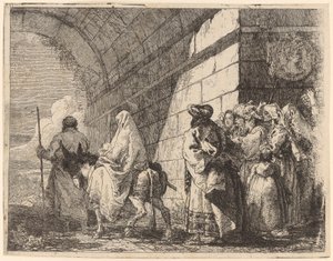 A Sagrada Família deixa a cidade de Giovanni Domenico Tiepolo