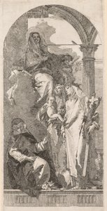Madonna com os santos Agnes, Catherine e Rosa. de Giovanni Domenico Tiepolo