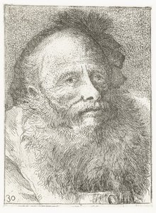 Homem com barba e chapelaria com penas
Colecção de cabeças (título da série)
Raccolta di Teste (título da série) de Giovanni Domenico Tiepolo
