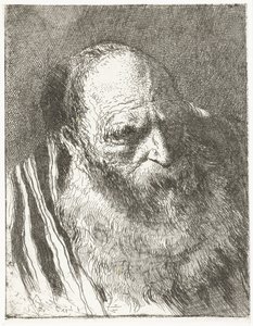 Homem com barba em capa às riscas
Colecção de cabeças (título da série)
Raccolta di Teste (título da série) de Giovanni Domenico Tiepolo