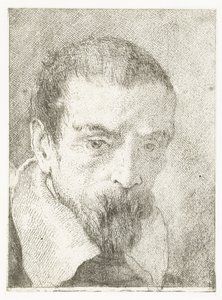 Homem com barba pequena sem capacete Coleção de cabeças (título da série) Raccolta di Teste (título da série) de Giovanni Domenico Tiepolo