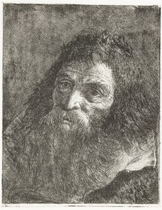Homem de cabelo comprido e barba de Giovanni Domenico Tiepolo
