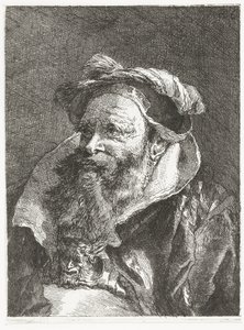 Homem com cabeça de sátiro na fivela Coleção de cabeças (título da série) Raccolta di Teste (título da série) de Giovanni Domenico Tiepolo