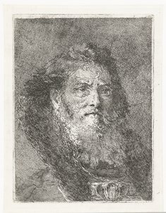 Homem sem capacete Coleção de cabeças (título da série) Raccolta di Teste (título da série) de Giovanni Domenico Tiepolo