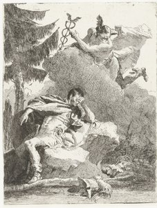 Mercúrio aparece a Enéas num sonho de Giovanni Domenico Tiepolo