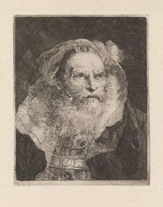 «Ancião a meditar», da «Raccolta di Teste» (Coleção de Cabeças) de Giovanni Domenico Tiepolo