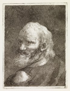 Representação de um homem idoso visto de costas de Giovanni Domenico Tiepolo