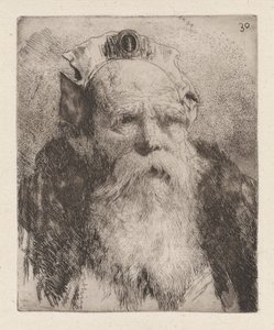 Velho com Barba, da Raccolta di Teste (Coleção de Cabeças) de Giovanni Domenico Tiepolo