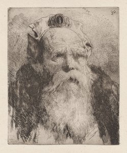 Velho com barba, da Raccolta di Teste (Coleção de cabeças) de Giovanni Domenico Tiepolo