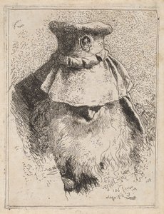 Velho com um grande chapéu, da Raccolta di Teste (Coleção de Cabeças) de Giovanni Domenico Tiepolo