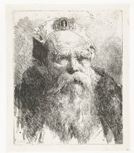 Velho com barba e chapéu com ornamento
Colecção de cabeças (título da série)
Raccolta di Teste (título da série) de Giovanni Domenico Tiepolo