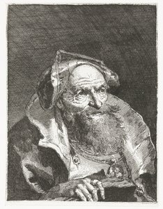 Homem velho com corrente e livro
Colecção de cabeças (título da série)
Raccolta di Teste (título da série) de Giovanni Domenico Tiepolo