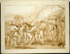 A amante de Punchinello desmaia de Giovanni Domenico Tiepolo