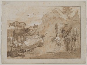 Ovelhas e vacas de Giovanni Domenico Tiepolo