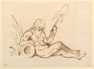 Esboço de um Deus do Rio de Giovanni Domenico Tiepolo