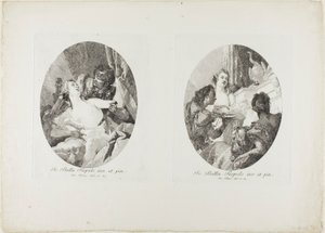 Tarquin e Lucretia e Cleópatra são homenageados com presentes de Giovanni Domenico Tiepolo