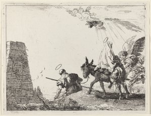 O Vôo com Obelisco à Esquerda de Giovanni Domenico Tiepolo
