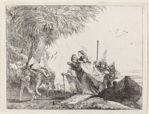 A Sagrada Família Desembarcando de Giovanni Domenico Tiepolo