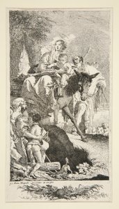 A Sagrada Família com o Mendigo e seu Filho de Giovanni Domenico Tiepolo