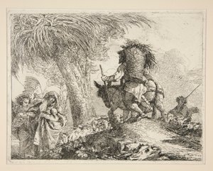 A Virgem e o Menino com José, da série Idee pittoresche sopra la fuga in Egitto (Flight into Egypt) de Giovanni Domenico Tiepolo