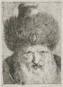 Turco com gorro de pele, da Raccolta di Teste (Colecção de cabeças) de Giovanni Domenico Tiepolo