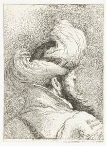 Homem turco com turbante de Giovanni Domenico Tiepolo