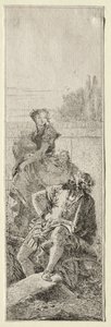Dois camponeses. de Giovanni Domenico Tiepolo