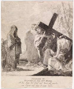 Via crucis - Estação IV. Jesus encontra a sua Mãe de Giovanni Domenico Tiepolo