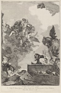 A Madonna del Carmelo aparecendo para Saint Simon Stock de Giovanni Domenico Tiepolo after Giovanni Battista Tiepolo