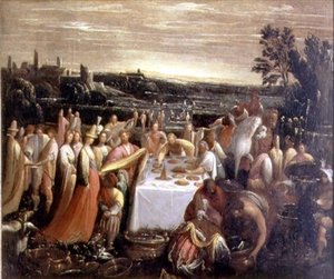 Banquete à beira de um lago, 1610-12 de Giovanni Donducci