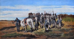 Um reconhecimento militar, batedor, c.1861 (óleo sobre tela) de Giovanni Fattori