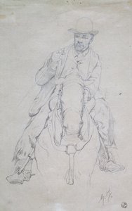 Buttero a cavalo (cowboy toscano) de Giovanni Fattori