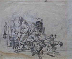 Carrinho com quatro bois de Giovanni Fattori