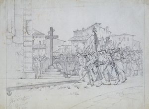 Entrada das tropas francesas em Livorno de Giovanni Fattori