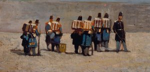 Soldados franceses de 59, c.1859 (óleo sobre tábua) de Giovanni Fattori