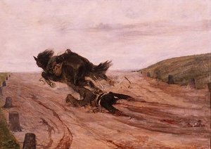 Homem apanhado por um estribo de Giovanni Fattori