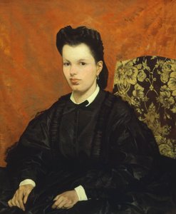 Retrato de sua primeira esposa, de Giovanni Fattori (1825-1908), óleo sobre tela, 83x70 cm de Giovanni Fattori