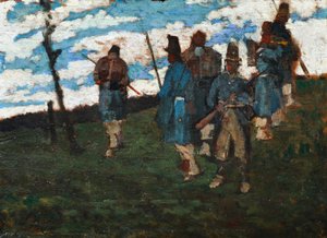 Soldados de 59, c.1859 (óleo sobre tábua) de Giovanni Fattori