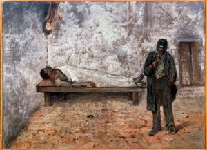 A mortuária ou o indiferente - Pintura de Giovanni Fattori