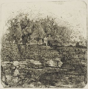 Árvores num prado de Giovanni Fattori