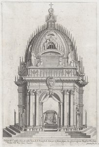 Projeto do catafalco para Francesco Piccolomini, 1607. de Giovanni Florimi