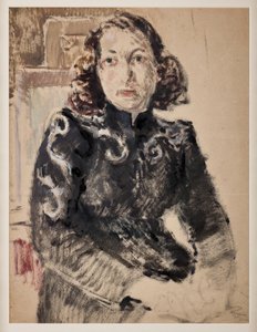 Garota de Preto (óleo sobre papel)