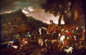 A Viagem de Abraão Pintura de Giovanni Benedetto Castiglione dit il Grechetto (1610-1665) 1654 Galleria di Palazzo Rosso Genes de Giovanni Francesco Castiglione