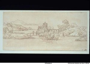Paisagem com castelo de Giovanni Francesco Grimaldi