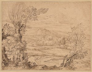 Paisagem com rio e aqueduto de Giovanni Francesco Grimaldi