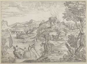 Paisagem com jogador de alaúde